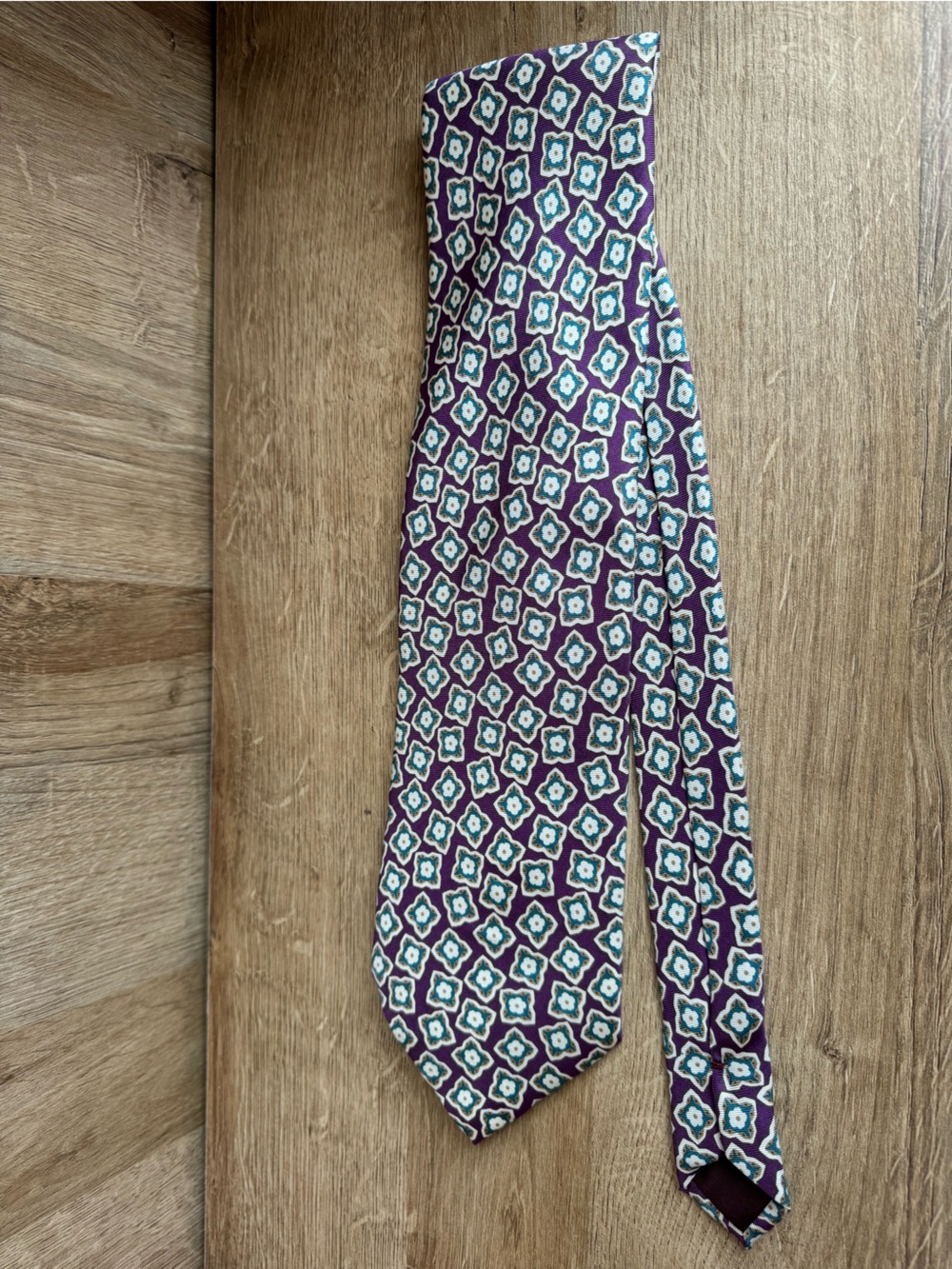Men's Purple Geometric Pattern Tie